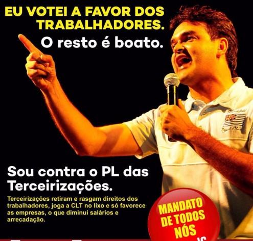 Enquanto vice-líder do PCdoB na Câmara tenta reverter boato de que é a favor das terceirizações, governador do Maranhão faz o contrário