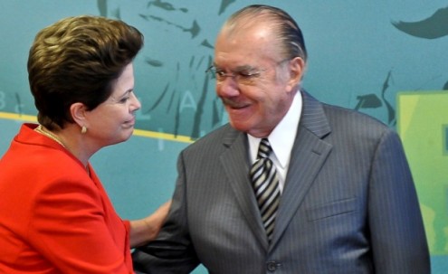 Dilma Rousseff e José Sarney, já quando ela já nem lhe olhava mais na cara