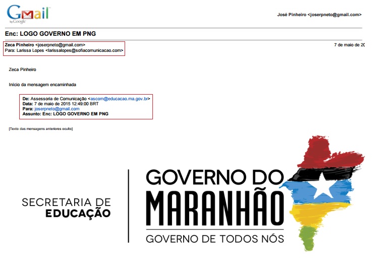 Seduc passou logomarca do Governo do Maranhão diretamente para subcontratada produzir as cartilhas pagas à Pública