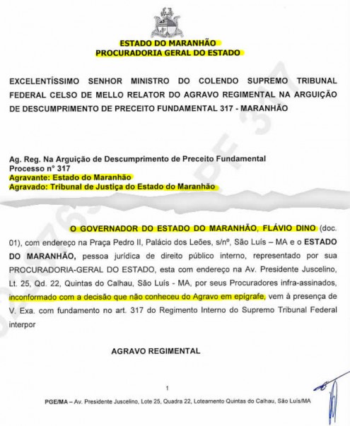 Governador se diz inconformado por STF não aceitar suas alegações contra o funcionalismo público do Maranhão