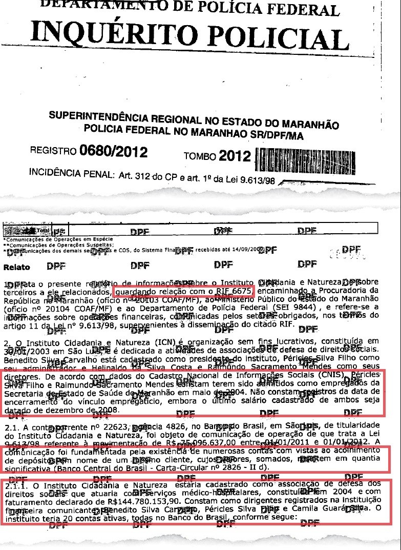 Relatório da Polícia Federal mostra que sermão não foi ministrado aos peixes do ICN e da SES nos governos de Zé Reinaldo e Jackson Lago, mesmo a PF sabendo que o suposto esquema já existia desde 2004