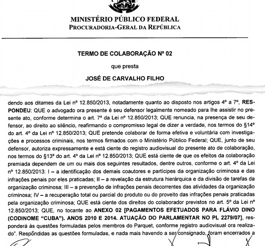 TC de João de Carvalho Filho: Flávio Dino é o Cuba. Planilha e outros documentos fora colhidas pela PRG para abertura de investigação contra o governador