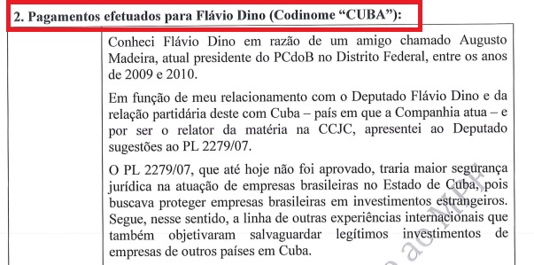 Documento encaminhado pela PRG, encaminhado por Janot ao STF e remetido para o STJ, confirma governador do Maranhão como o ‘Cuba’ na planilha de propinas da Odebrecht